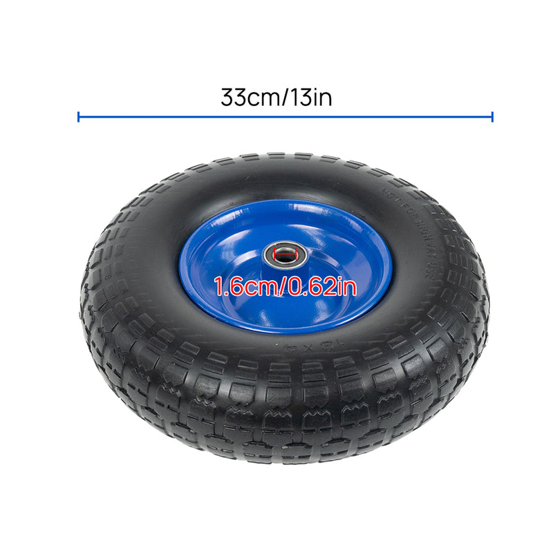 Load image into Gallery viewer, PORIYA 16" SOLID TYRE WHEELBARROW WHEELS FLAT FREE PUNCTURE PROOF 25mm Bore 6.5"-8"