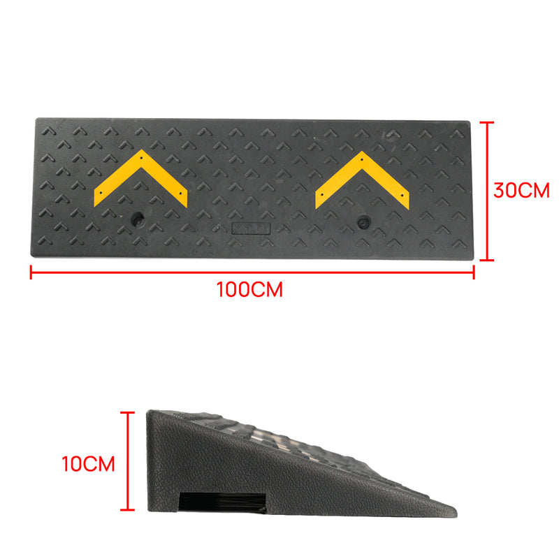 Load image into Gallery viewer, PORIYA Heavy Duty Rubber Curb Ramp 100x30x10cm Heavy Duty Kerb Driveway Threshold Ramp