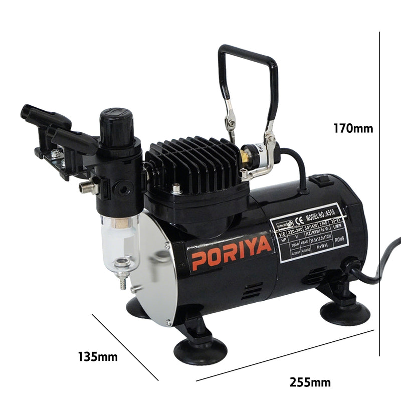 Load image into Gallery viewer, PORIYA Airbrush Compressor W/ 3L Air Tank Dual Action Paint Airbrush Spray Gun Nail Set