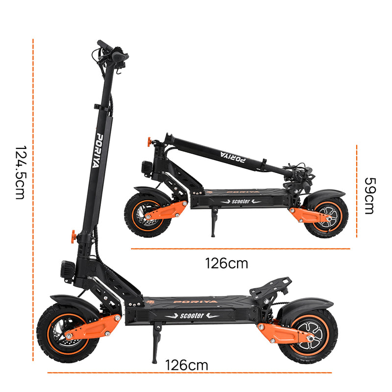 Load image into Gallery viewer, PORIYA Electric Scooter 2000W 70KM/H 60KM Foldable Portable Adult Off Road E-Bike