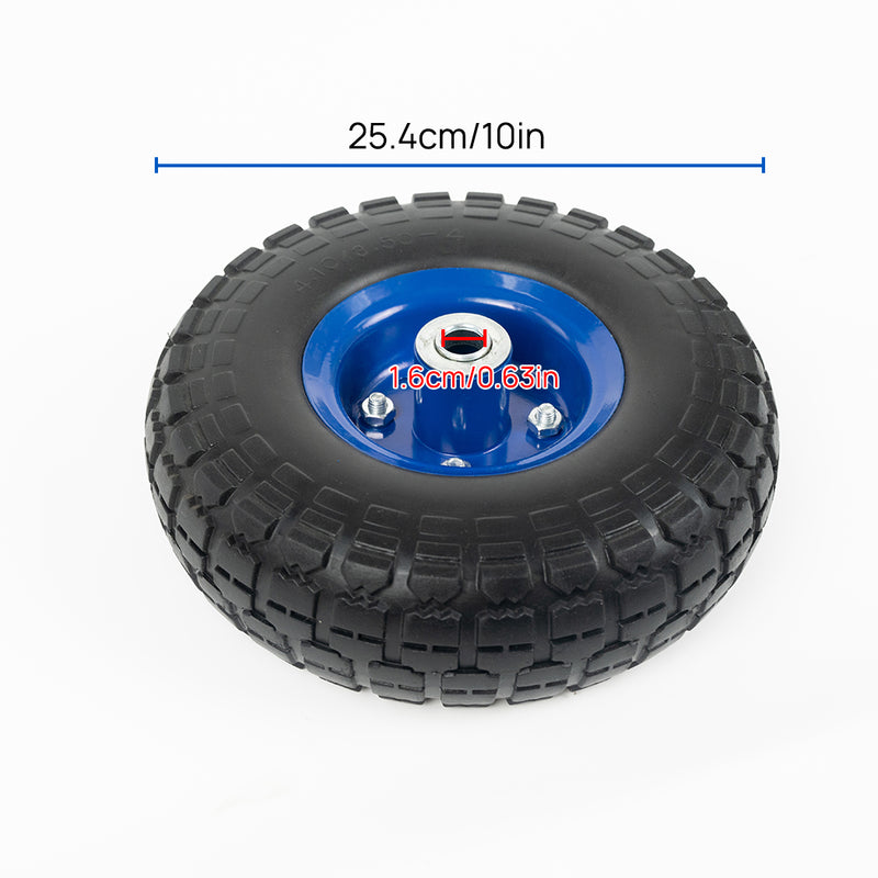 Load image into Gallery viewer, PORIYA 16" SOLID TYRE WHEELBARROW WHEELS FLAT FREE PUNCTURE PROOF 25mm Bore 6.5"-8"