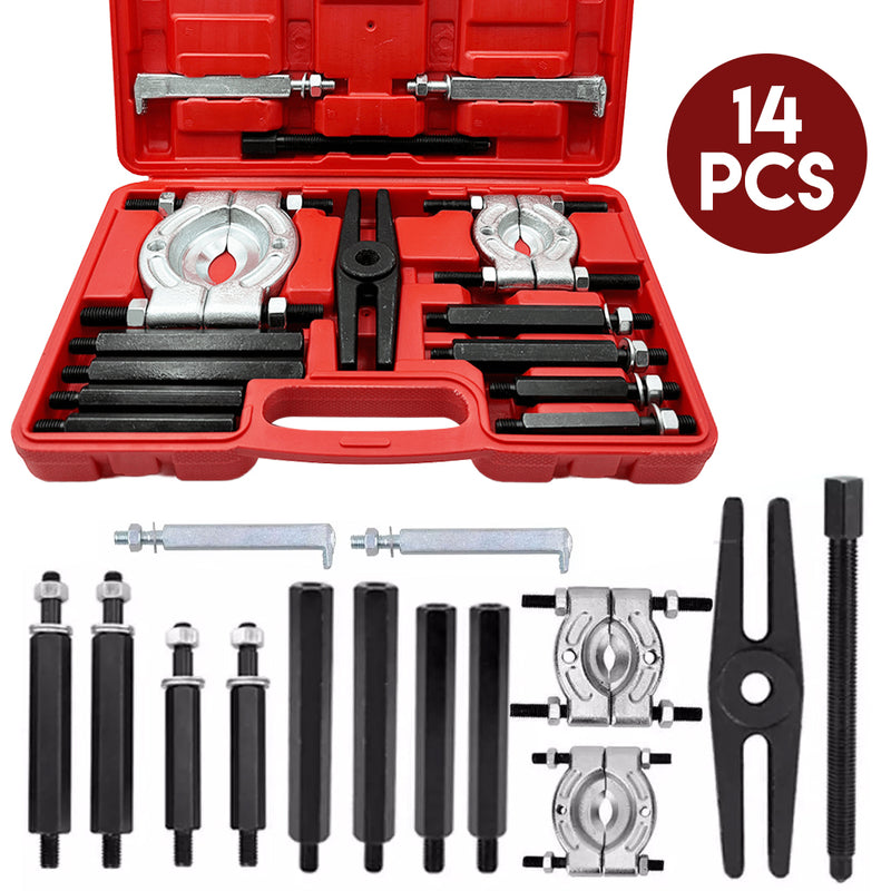 Load image into Gallery viewer, PORIYA 14pcs Bearing Splitter Gear Puller Set Fly Wheel Separator Removal Tool Kit