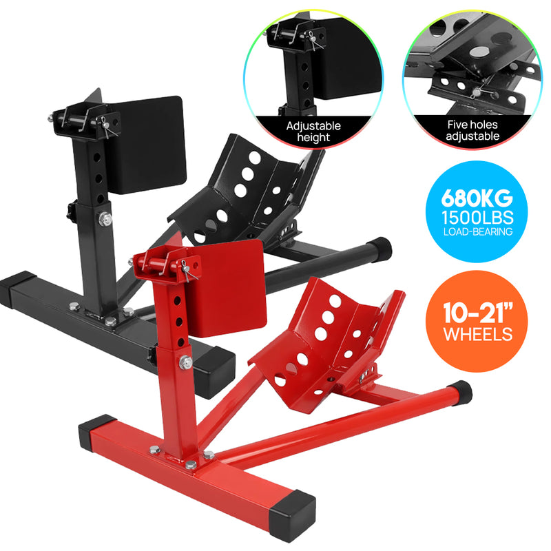 Load image into Gallery viewer, PORIYA Adjustable Motorcycle Front Wheel Chock Motorbike 10"-21" Trailer Stand
