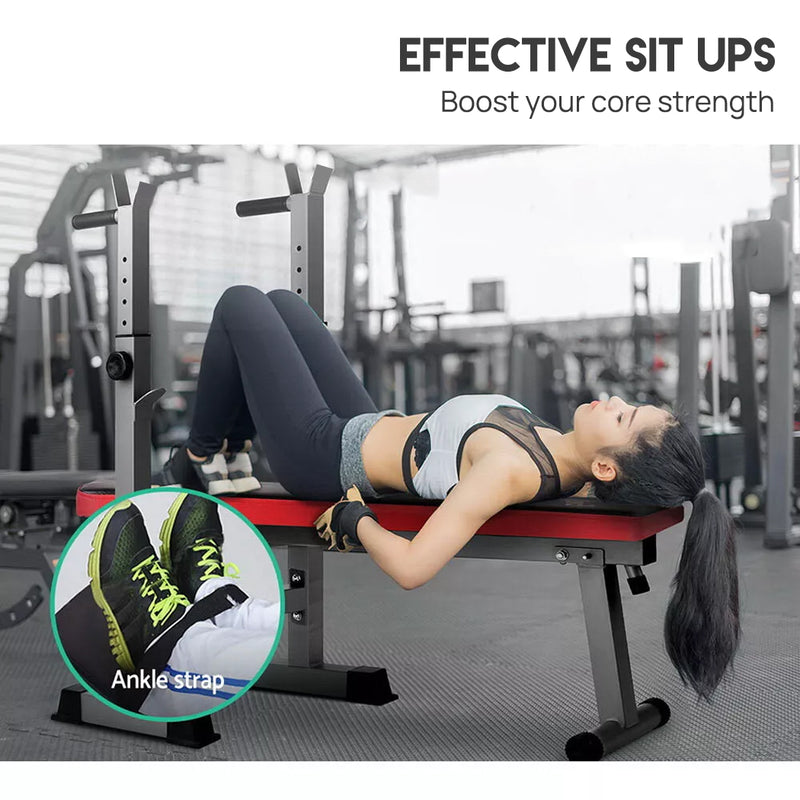 Load image into Gallery viewer, BLACK Weight Bench Press Squat Rack Incline Fitness Home Gym Equipment