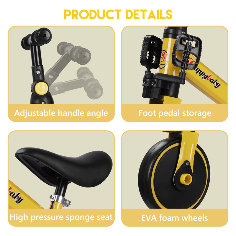 Load image into Gallery viewer, PORIYA 3 in1 Toddler Kid Ride on Toy Balance Bike Scooter Tricycle 1.5-4 Years Push Car