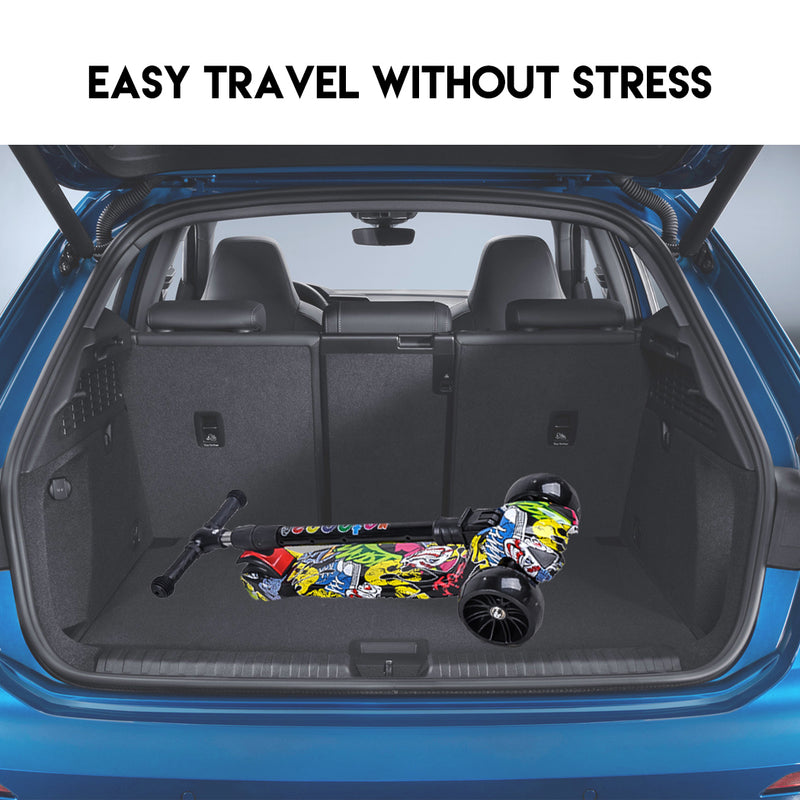 Load image into Gallery viewer, PORIYA Foldable Kids Scooter Adjustable Height Flashing LED Lights 3 Wheels Kick Push