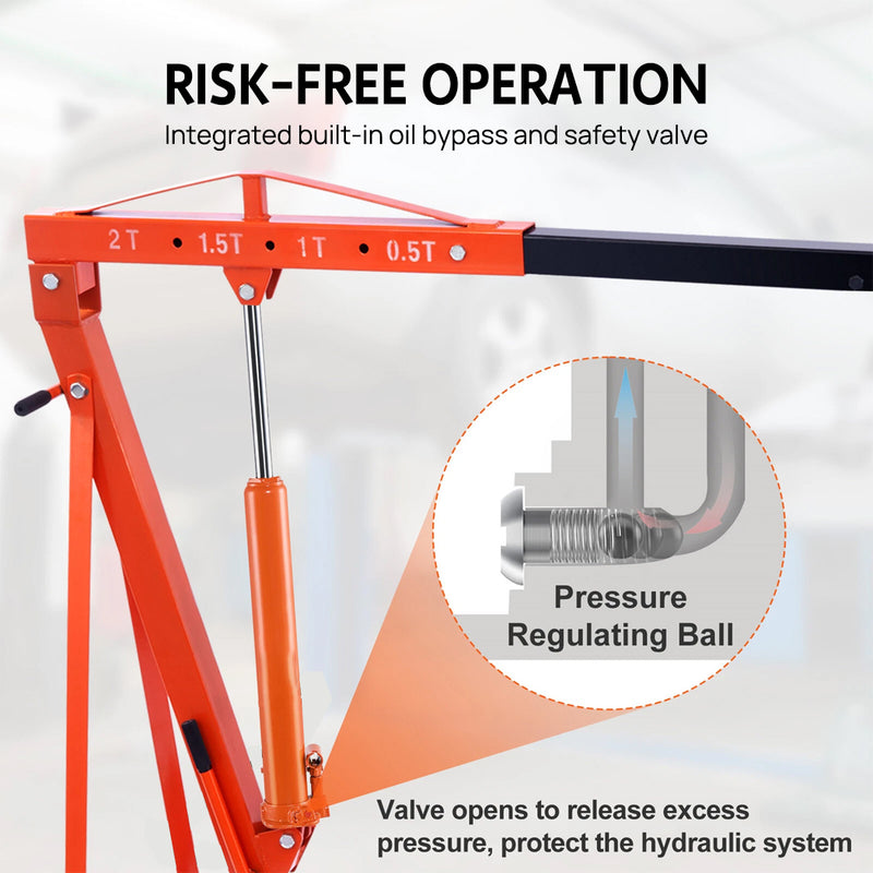 Load image into Gallery viewer, PORIYA 8T Hydraulic Long Ram Jack Lift Jacking Shop Crane Engine Hoist Lifting