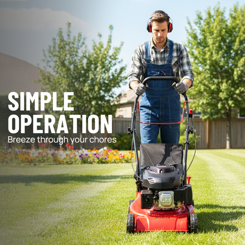 Load image into Gallery viewer, PORIYA Lawn Mower 16" 4 Stroke Engine oil Powered Hand Push Engine Lawnmower