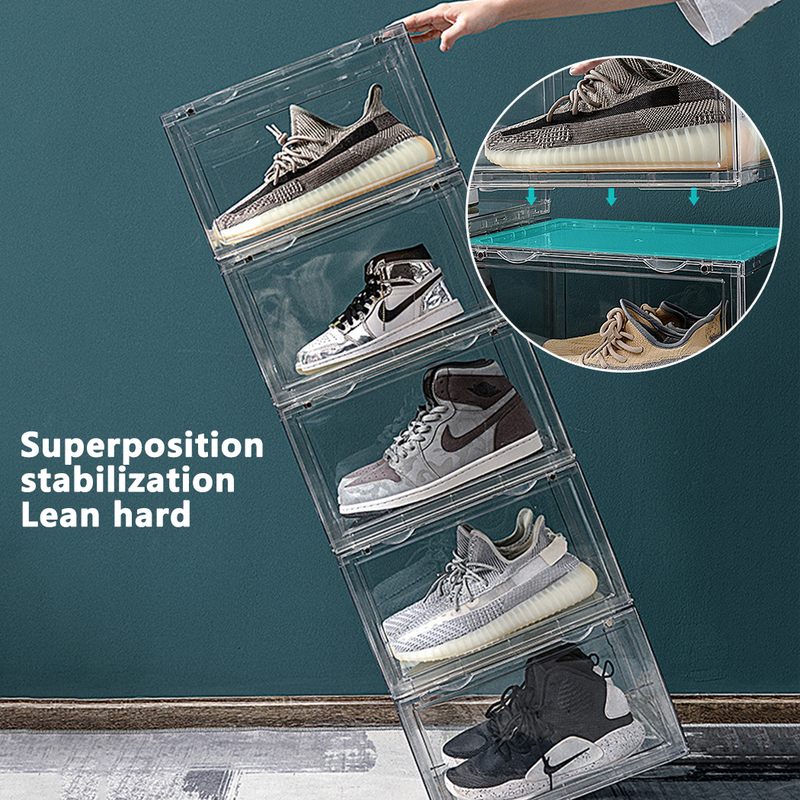 Load image into Gallery viewer, PORIYA 2-20pcs Clear Acrylic Stackable Boxes Shoes Clothes Toy Display DIY Storage Box