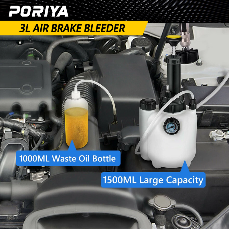 Load image into Gallery viewer, PORIYA 1L/3L Air Brake Bleeder Clutch Vacuum Bleeding Extractor Fluid Fill Adapter Kit