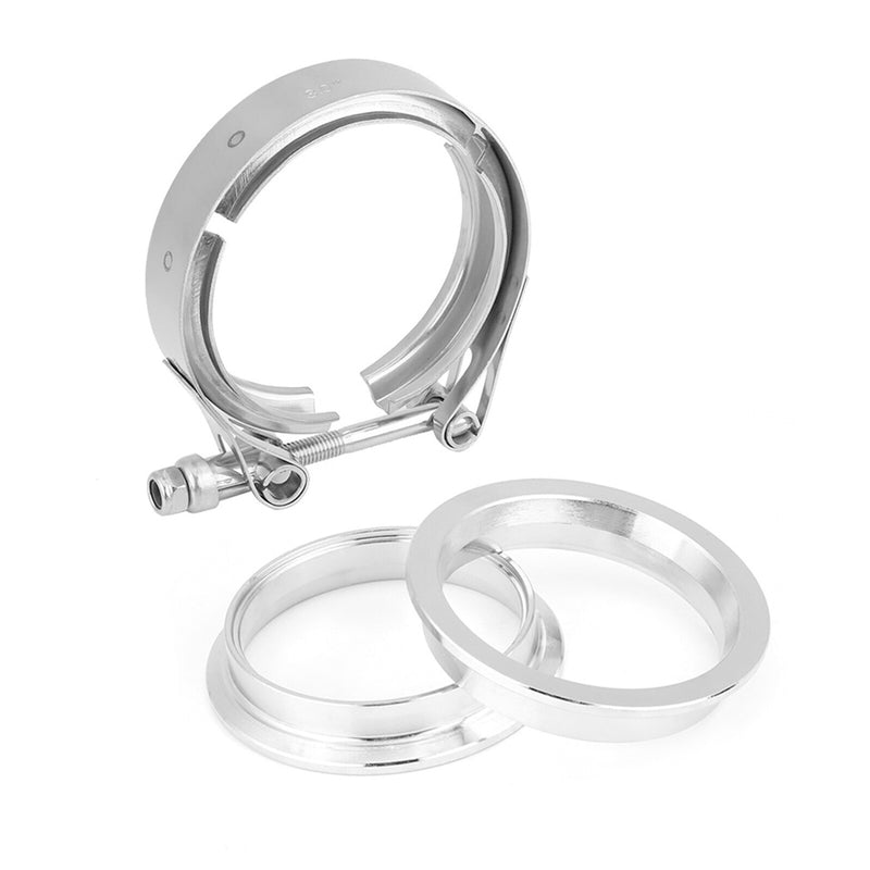 Load image into Gallery viewer, PORIYA 3" inch 76mm V-Band Vband Clamp Stainless Steel Flange Exhaust Pipe Tailpipe 2x