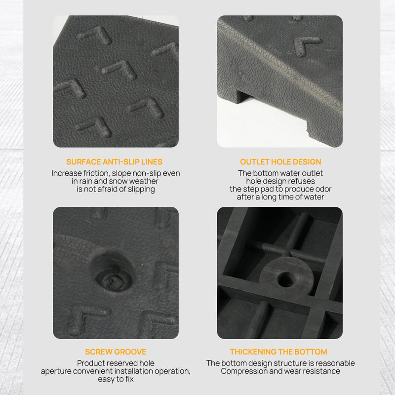 Load image into Gallery viewer, PORIYA Heavy Duty Rubber Curb Ramp 100x30x10cm Heavy Duty Kerb Driveway Threshold Ramp