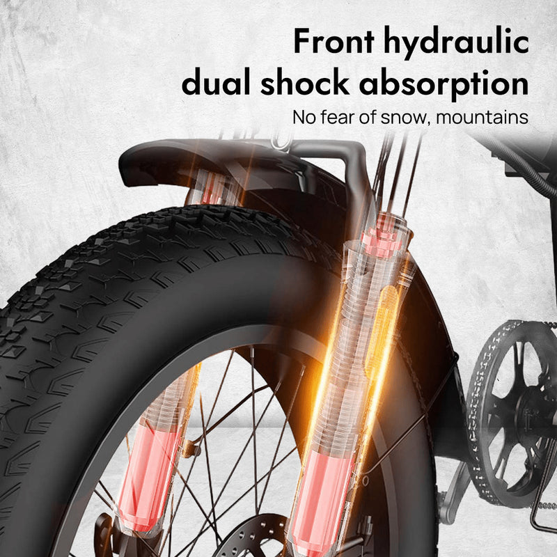 Load image into Gallery viewer, PORIYA 1500W Electric Tricycle escooter Urban City Bicycle Rechargeable 20" Fat Tyre