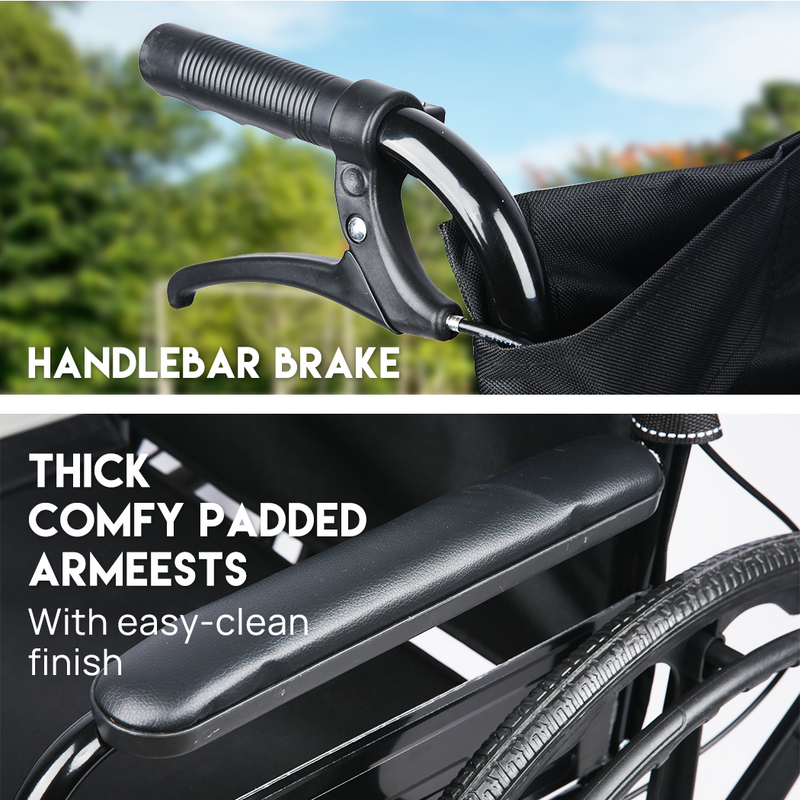 Load image into Gallery viewer, 24 Inch Wheelchair Manual Folding Wheel Chair Portable Foldable for Elderly