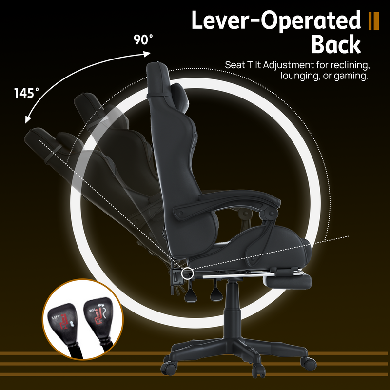 Load image into Gallery viewer, PORIYA Ergonomic Gaming Chair PU Home Office Reclining Computer Chair w/Footrest