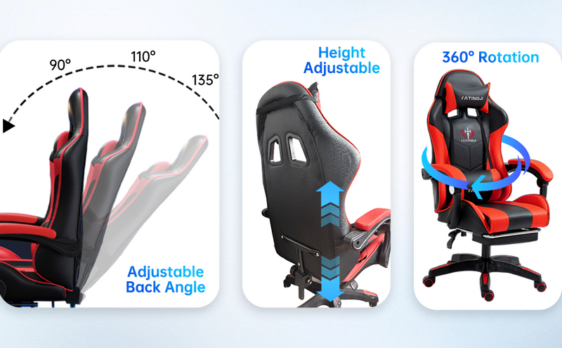 Load image into Gallery viewer, PORIYA Ergonomic Gaming Chair PU Home Office Reclining Computer Chair w/Footrest