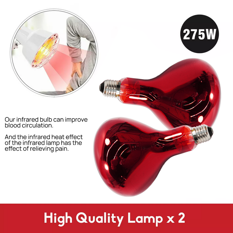 Load image into Gallery viewer, 275W Floor Stand Infrared IR Temperature Light Therapy Heat Lamp Pain Relief