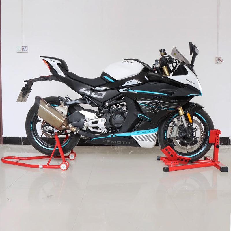 Load image into Gallery viewer, PORIYA Adjustable Motorcycle Front Wheel Chock Motorbike 10"-21" Trailer Stand