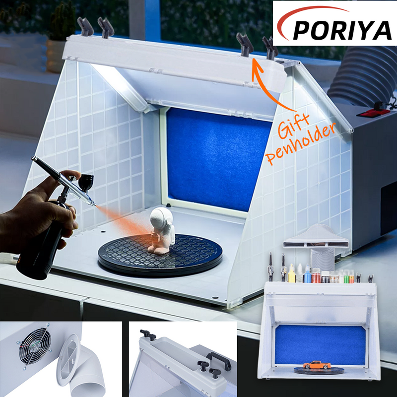 Load image into Gallery viewer, PORIYA Airbrush Spray Booth Portable Hobby Airbrush Paint Spray Booth for Models