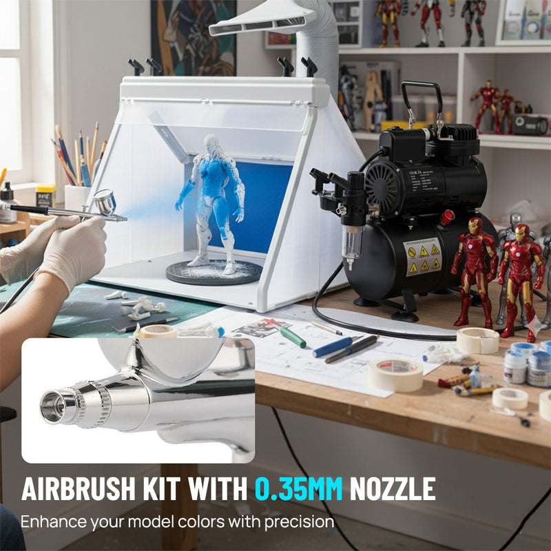 Load image into Gallery viewer, PORIYA Airbrush Compressor W/ 3L Air Tank Dual Action Paint Airbrush Spray Gun Nail Set