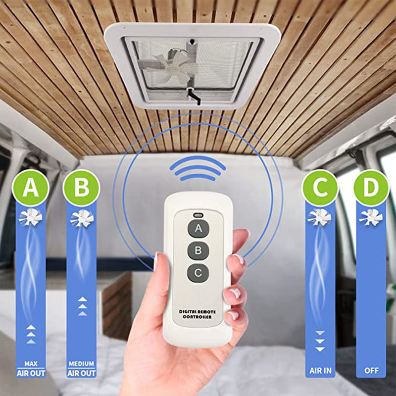 Load image into Gallery viewer, PORIYA Caravan Roof Vent 12V Fan RV Shower Hatch 355x355mm Flyscreen Motor Home