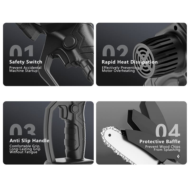 Load image into Gallery viewer, Mini Cordless Handheld Electric Chainsaw Wood Cutter Rechargeable 2 Battery