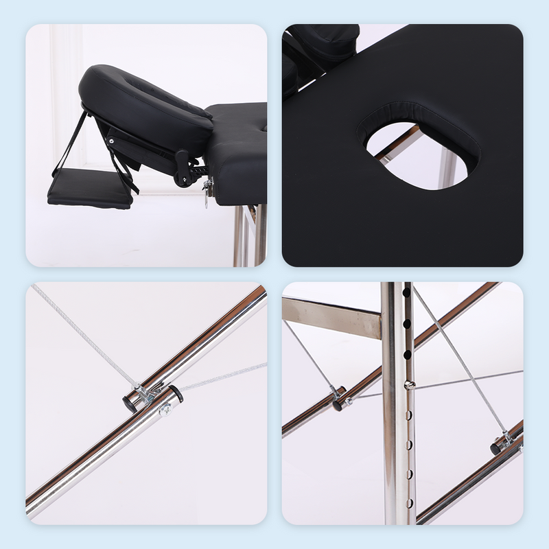 Load image into Gallery viewer, PORIYA 3-Fold Aluminum Massage Table Portable Folding Spa Beauty Therapy Massage Bed