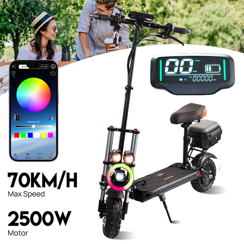 Load image into Gallery viewer, PORIYA Electric Scooter 2500W 70KM/H Off Road Portable Foldable Adult E-Bike W / Seat