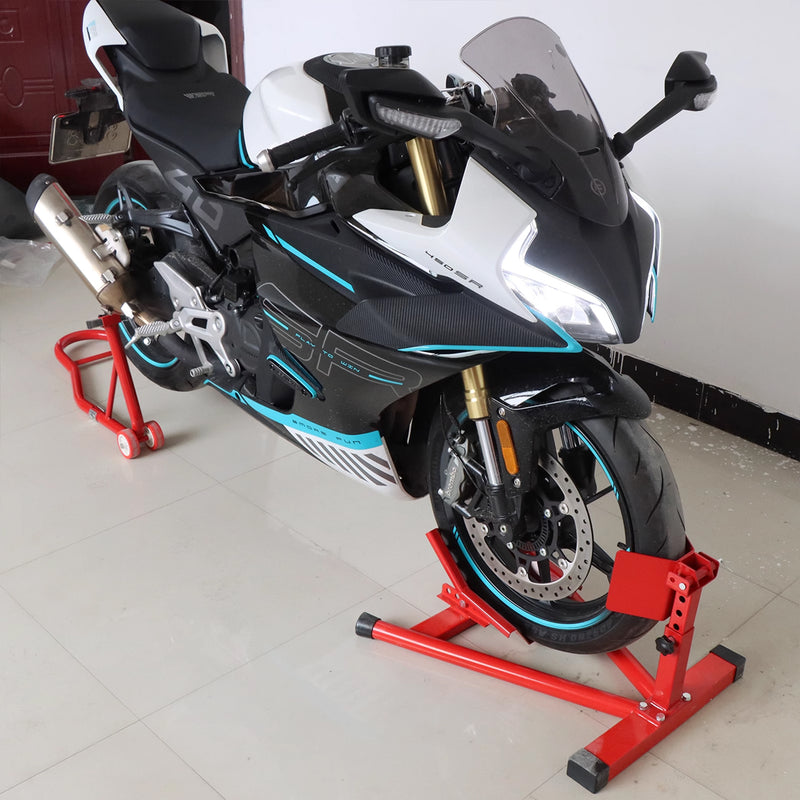 Load image into Gallery viewer, PORIYA Adjustable Motorcycle Front Wheel Chock Motorbike 10"-21" Trailer Stand