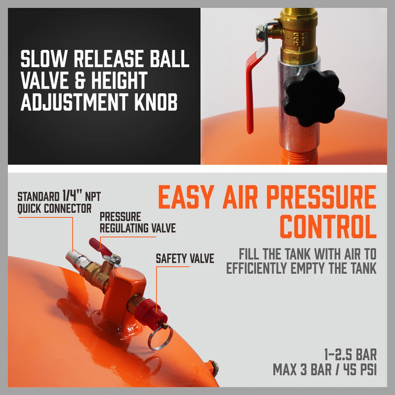 Load image into Gallery viewer, PORIYA 80L Waste Oil Drainer Fluid Change Tank Oil Drain Container Air Operated Mobile