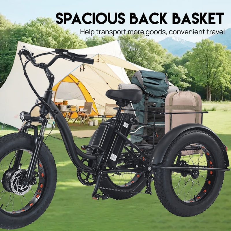 Load image into Gallery viewer, 1500W Electric Tricycle escooter Urban City Bicycle Rechargeable 20" Fat Tyre