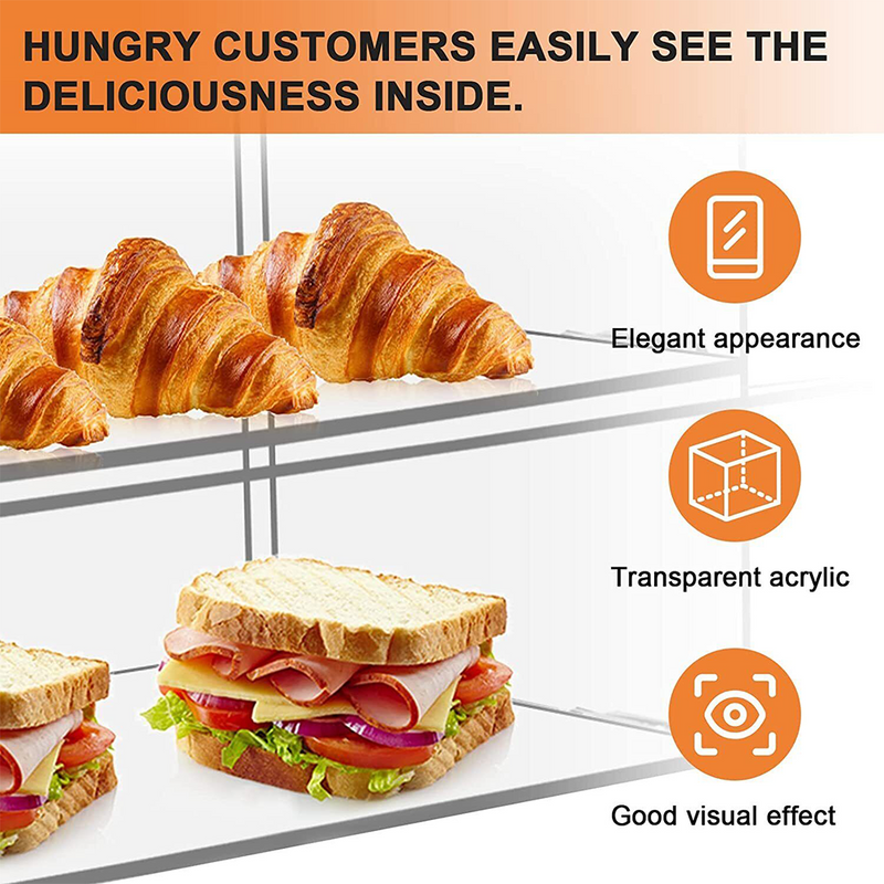 Load image into Gallery viewer, 2-3 Tier Large Acrylic Bakery Cake Display Cabinet Case Donuts Cupcake Pastries