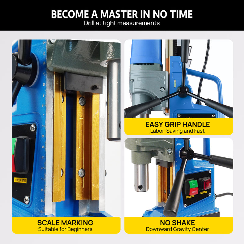 Load image into Gallery viewer, PORIYA Magnetic Drill 1450W 12500N Portable Mag Drill Press 850RPM