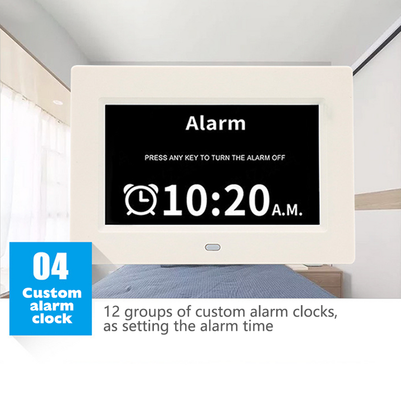 Load image into Gallery viewer, PORIYA 7/8‘’LED Dementia Digital Calendar Clock Alarm Day/Week/Month/Year Extra Large