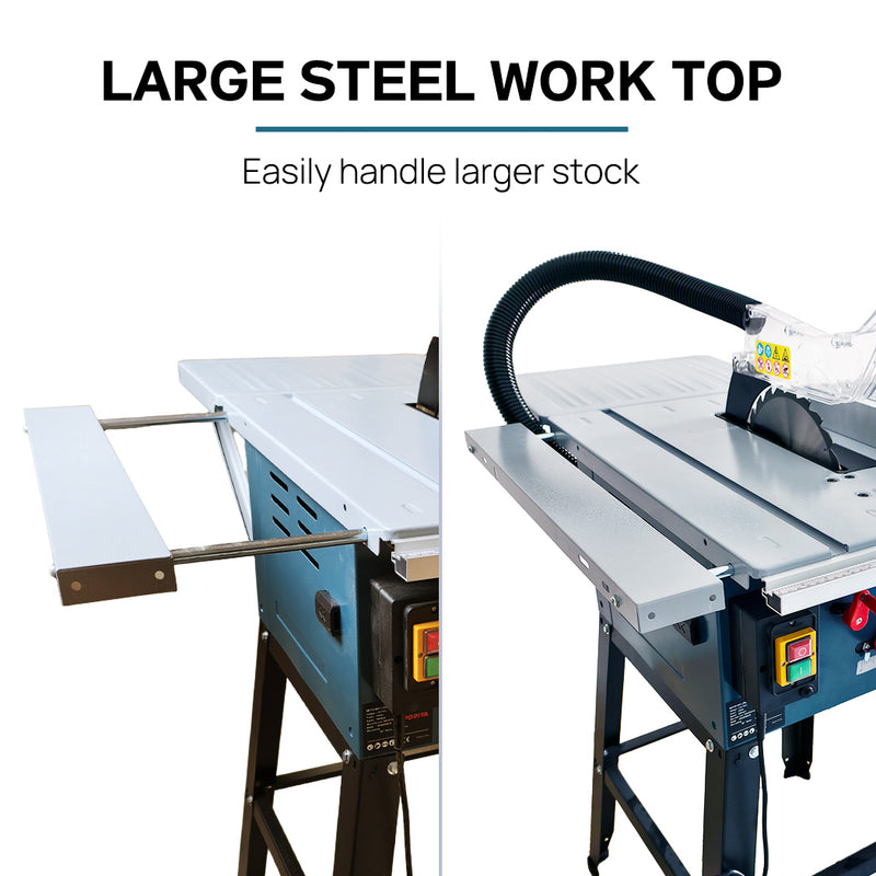 Load image into Gallery viewer, PORIYA Electric Table Saw 2000W 254mm Corded 10" Portable Bevel Adjustment