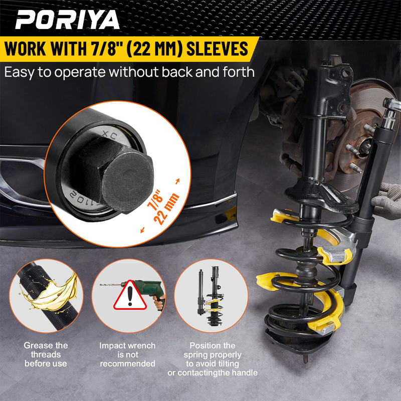 Load image into Gallery viewer, PORIYA 4500kg Macpherson Strut Coil Spring Compressor Dumper Extractor Yolk 3pcs