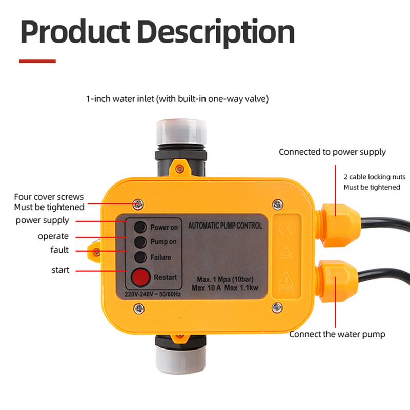 Load image into Gallery viewer, PORIYA Peripheral Water Pump QB60 QB80 Garden Boiler Car Wash Auto Controller