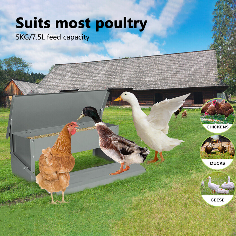 Load image into Gallery viewer, PORIYA Automatic Chicken Feeder Chook Food Feeder 5kg Capacity Treadle Self Opening Pou