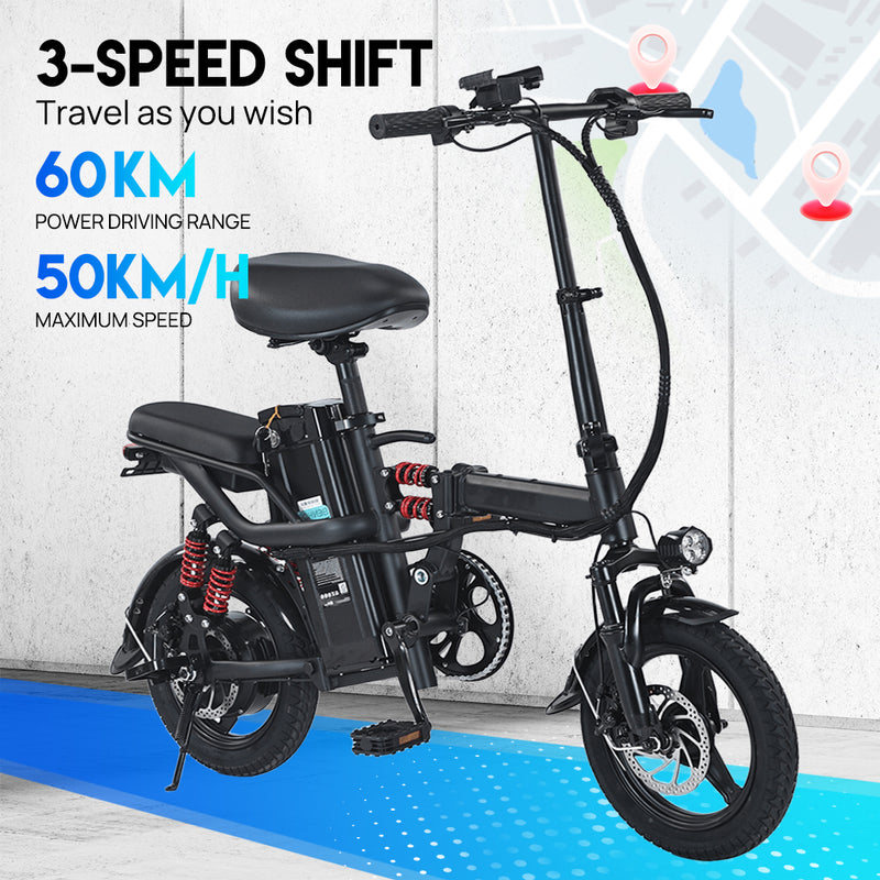 Load image into Gallery viewer, PORIYA Foldable Electric Bicycle 1000W 50KM/H Protable Commuter Travel Bicycle E Bike 48V