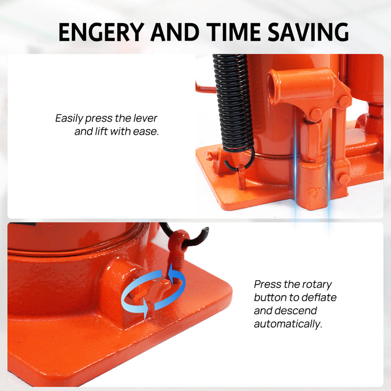 Load image into Gallery viewer, PORIYA 20 Ton Air & Manual Hydraulic Bottle Jack Heavy Car Truck Lift Heavy Duty Steel