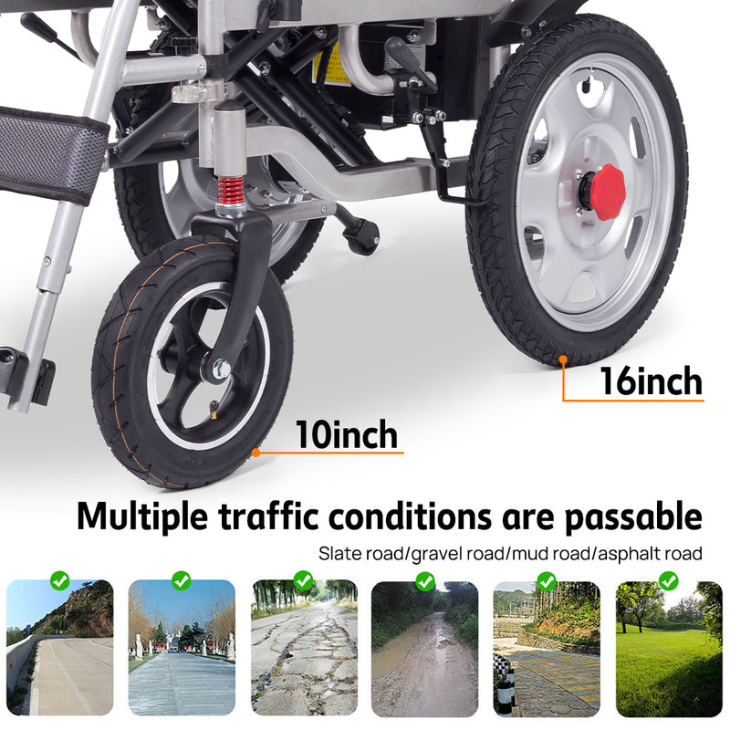 Load image into Gallery viewer, Electric Wheelchair Folding Long Range Motorised Foldable Armrest Free Flip