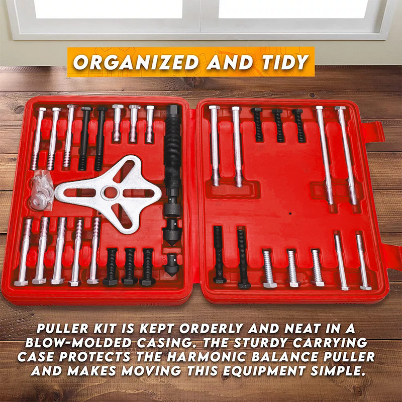 Load image into Gallery viewer, PORIYA 47pcs Harmonic Balancer Kit Set Gear Puller Pulley Steering Wheel Removal Tool