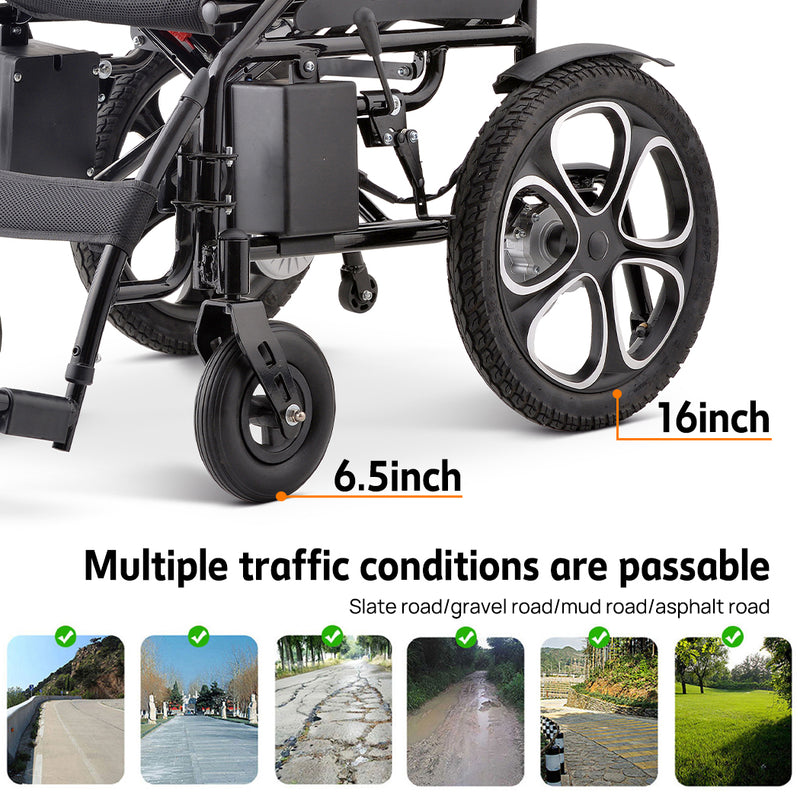 Load image into Gallery viewer, PORIYA Electric Wheelchair Folding Long Range Lithium Power Motorised Foldable w/ Bag