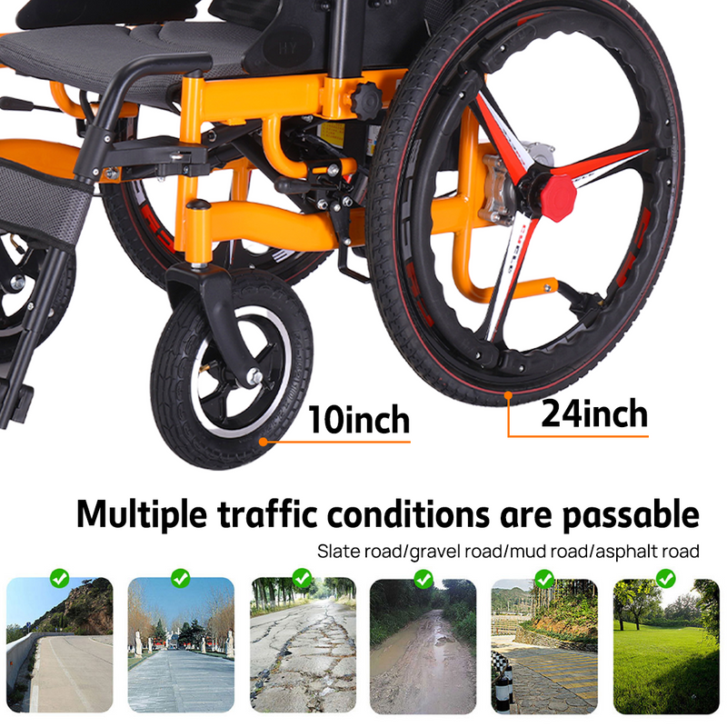 Load image into Gallery viewer, PORIYA Electric Wheelchair Folding Long Range Motorised Foldable Long Range w/ Bag