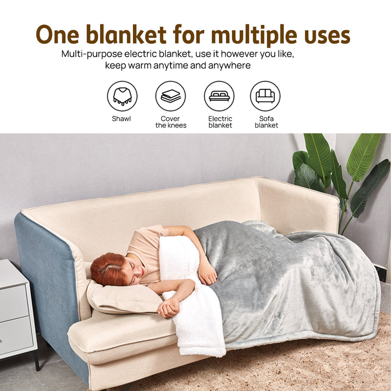 Load image into Gallery viewer, PORIYA Electric Heated Throw Heated Blanket Warm Washable Flannel Heating Blanket