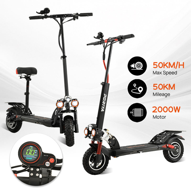 Load image into Gallery viewer, PORIYA Electric Scooter 2000W 50KM/H Foldable Portable Adult Off Road E-Bike W/Tail