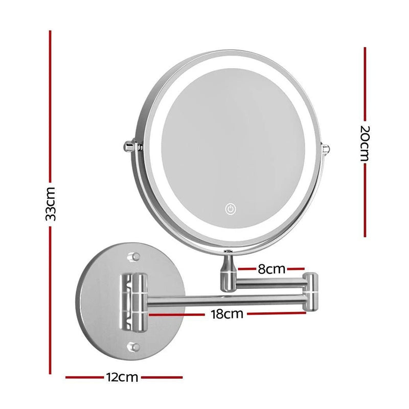 Load image into Gallery viewer, PORIYA 8" Makeup Mirror 1X/10X Magnifying 360° Rotate Extendable Mirror 54 LEDs Mirror