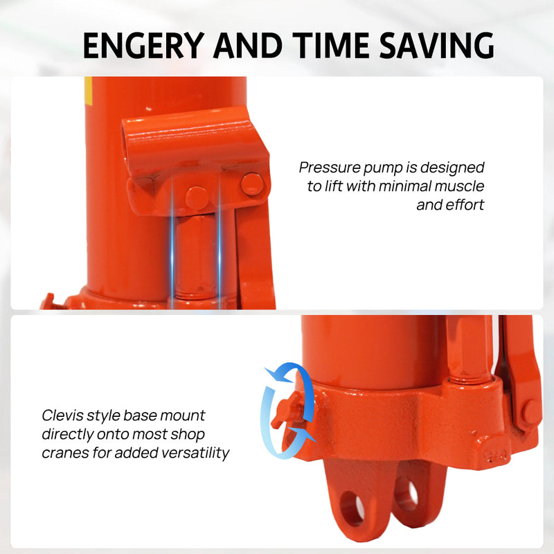 Load image into Gallery viewer, PORIYA 8T Hydraulic Long Ram Jack Lift Jacking Shop Crane Engine Hoist Lifting