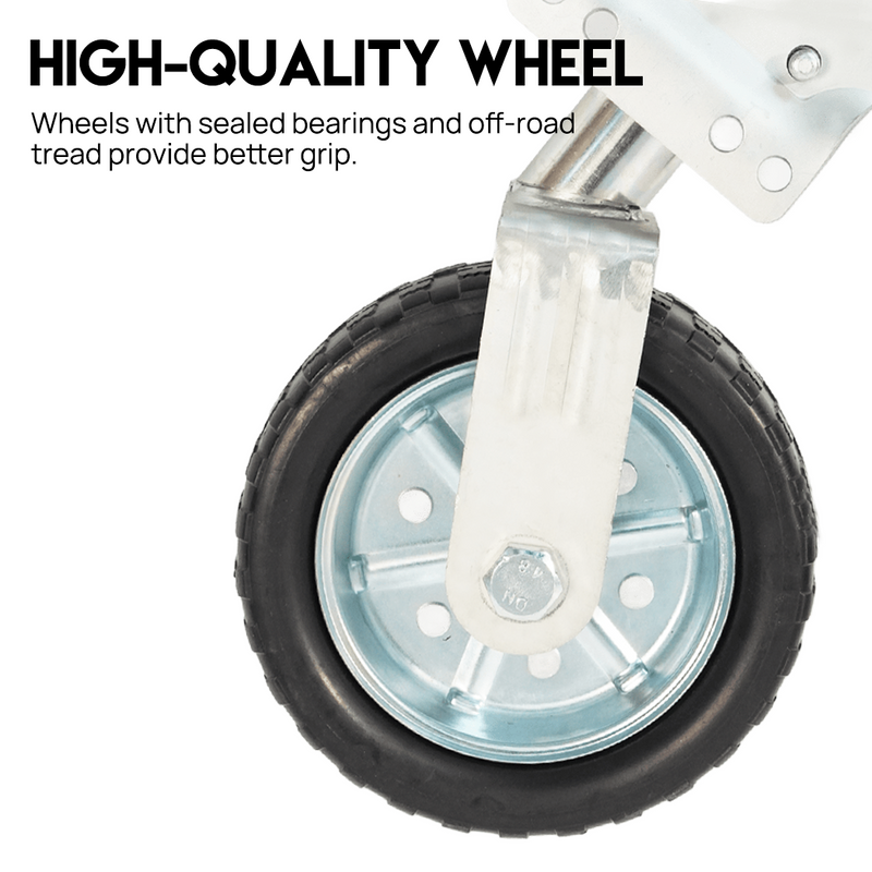 Load image into Gallery viewer, PORIYA 6'' 8'' 10" Jockey Wheel Swing Up Solid Wheel 1000kg Caravan Boat Trailer