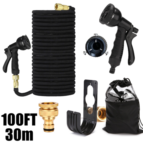 Load image into Gallery viewer, 25-100FT Flexible Expandable Garden Water Hose Pipe Car Wash W/ Spray Nozzle Gun